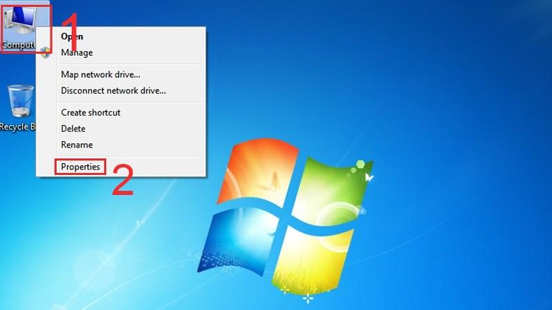 Bạn nhấn chuột phải v&agrave;o biểu tượng My Computer