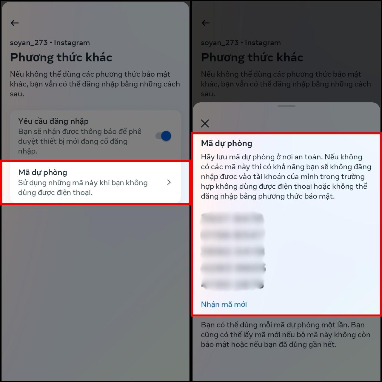 Cách lấy mã dự phòng Instagram khi bảo mật 2 lớp