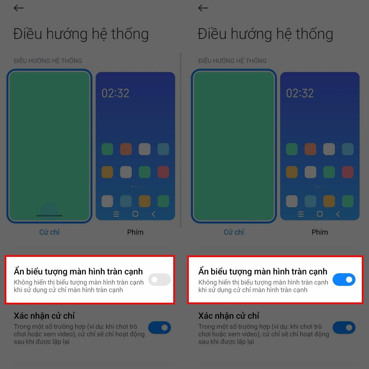 Hướng dẫn cách ẩn thanh điều hướng Xiaomi