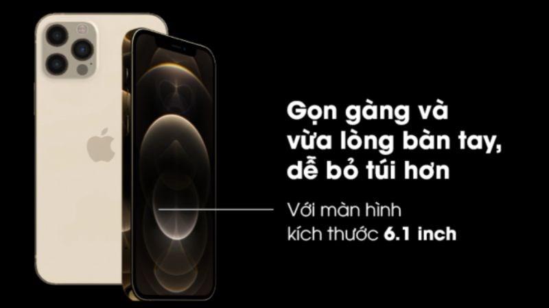 Sở hữu thiết kế gọn g&agrave;ng n&ecirc;n iPhone 12 Pro vừa l&ograve;ng b&agrave;n tay v&agrave; dễ d&agrave;ng mang theo