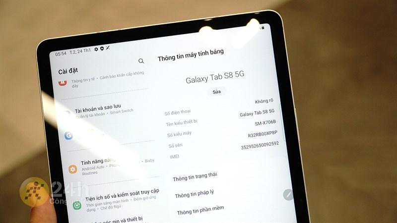 Viên pin của Galaxy Tab S8+ đem đến thời gian hoạt động lâu hơn