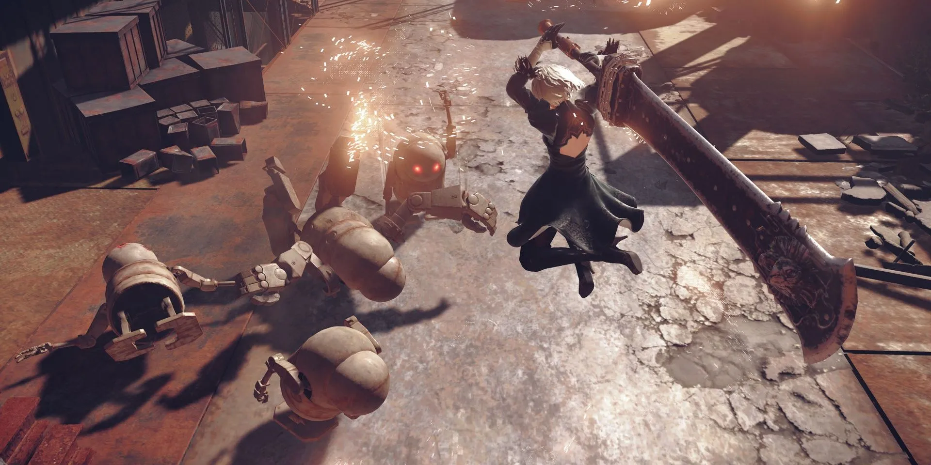 2B vung kiếm trong NieR: Automata