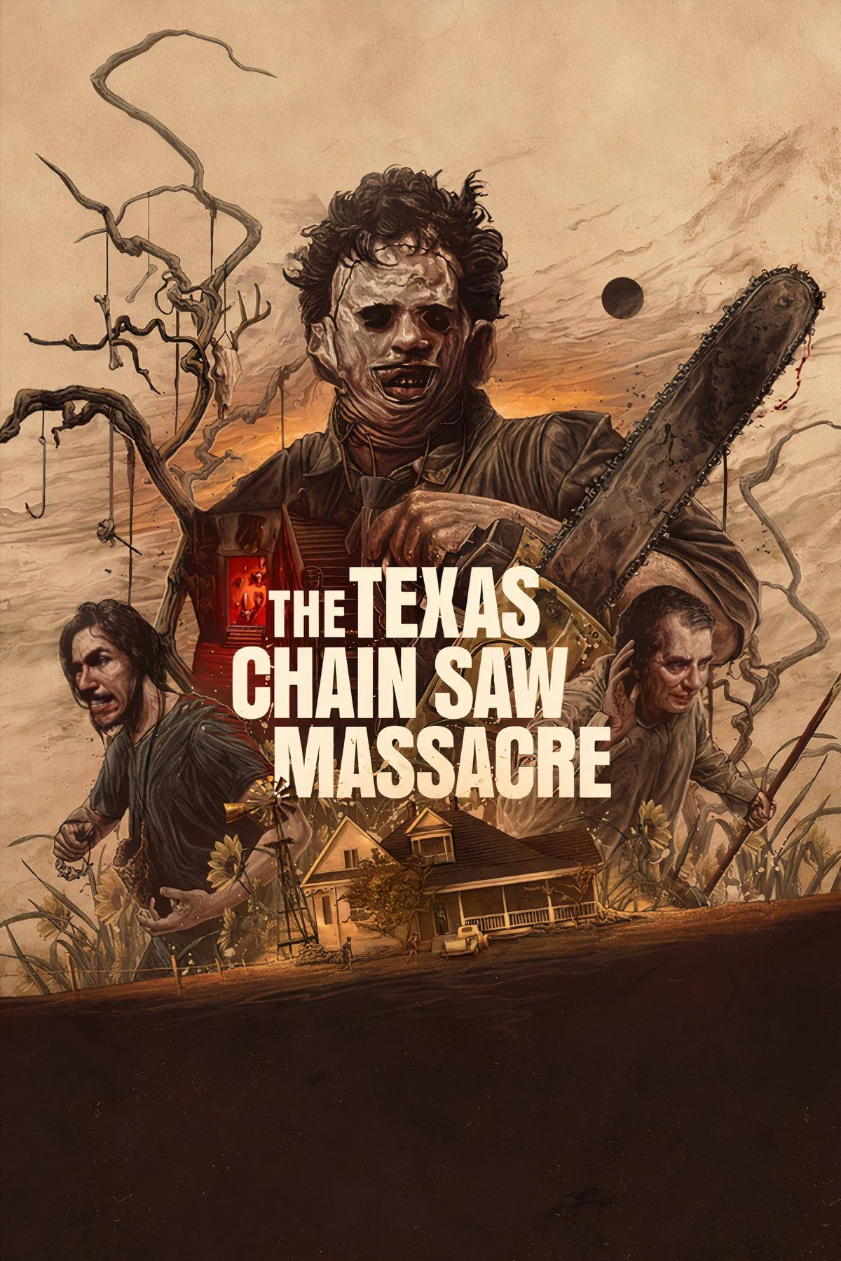 Ảnh cắt dán giới thiệu các nhân vật trong The Texas Chain Saw Massacre