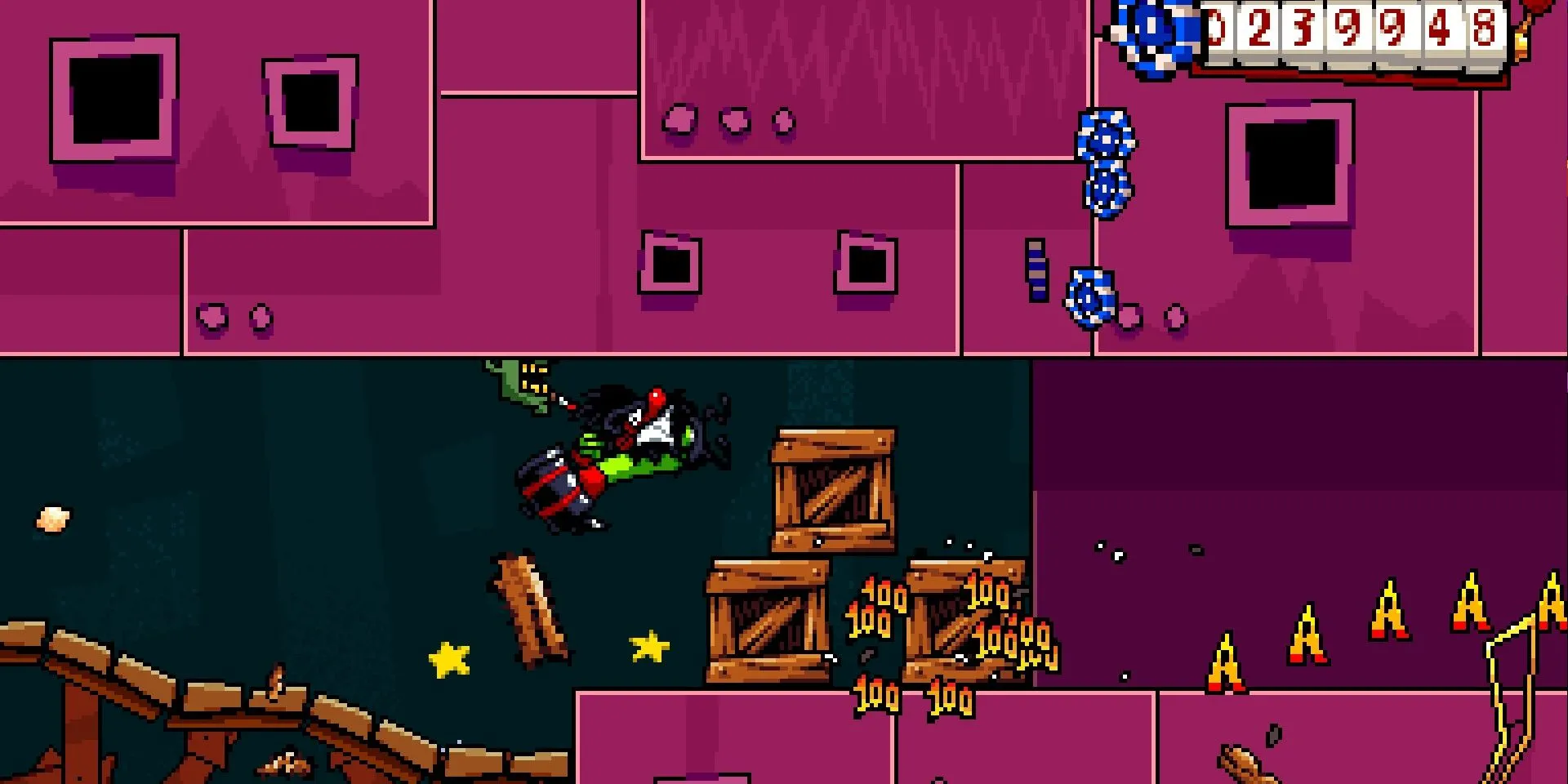 Ảnh chụp màn hình cảnh thành phố trong game Antonblast