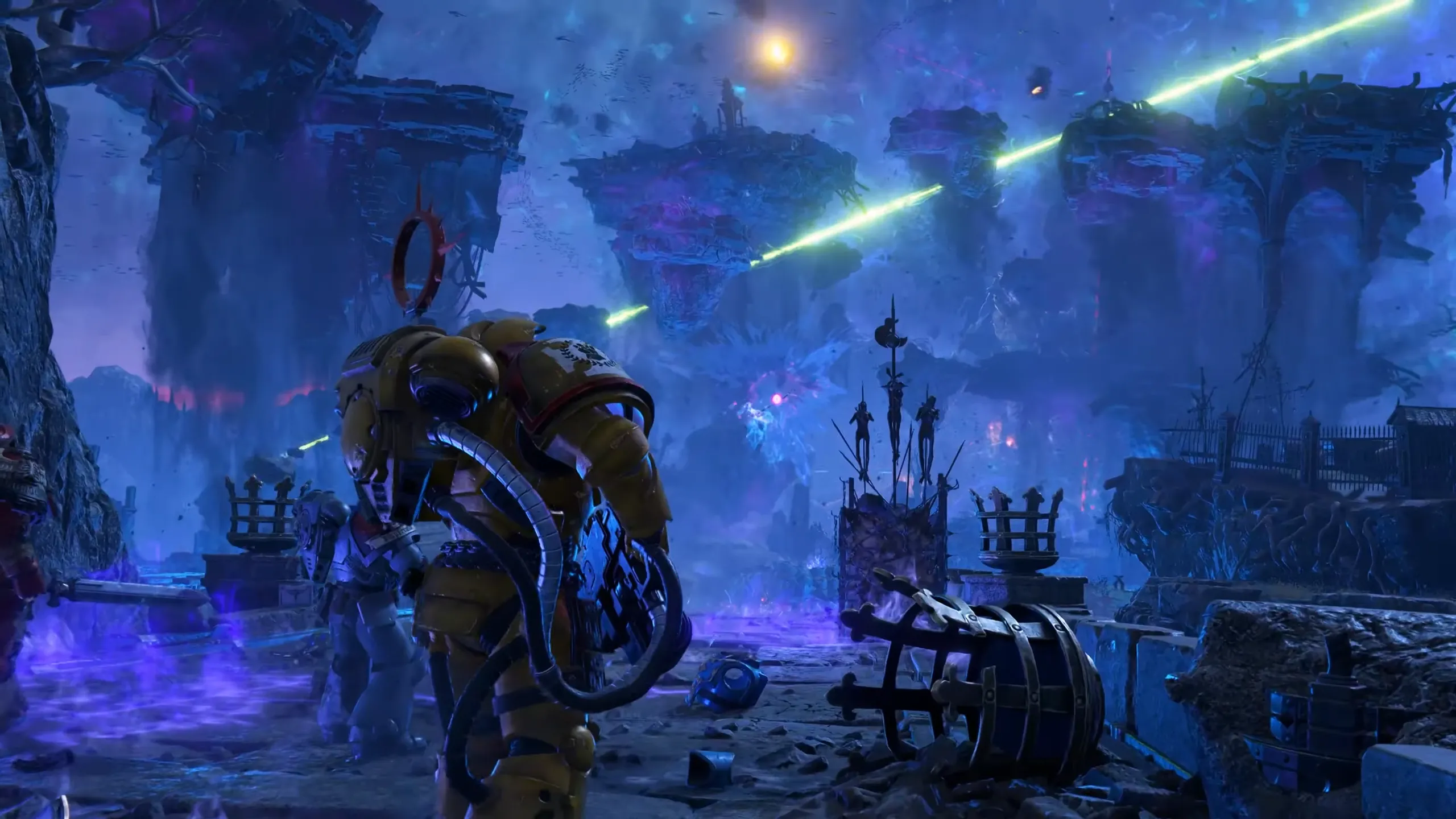 Ảnh chụp màn hình gameplay Space Marine 2 với kiến trúc Obelisk từ bản cập nhật