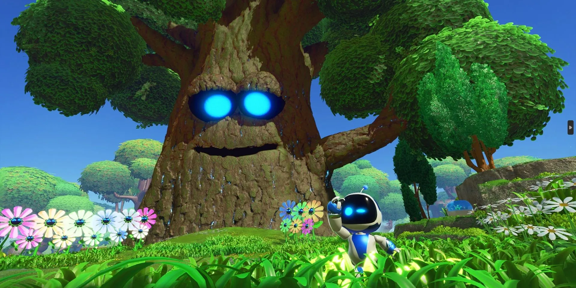Astro Bot và Papa Tree trong Astro Bot
