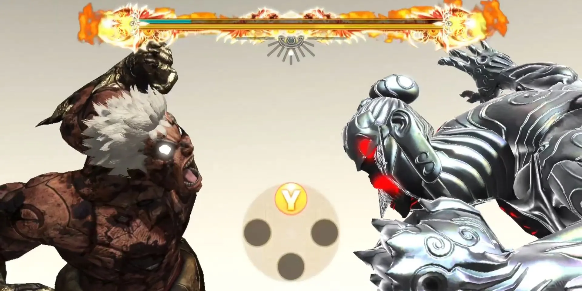 Asura giáng đòn mạnh mẽ vào Chakravartin, thể hiện những khoảnh khắc QTE hoành tráng trong Asura's Wrath