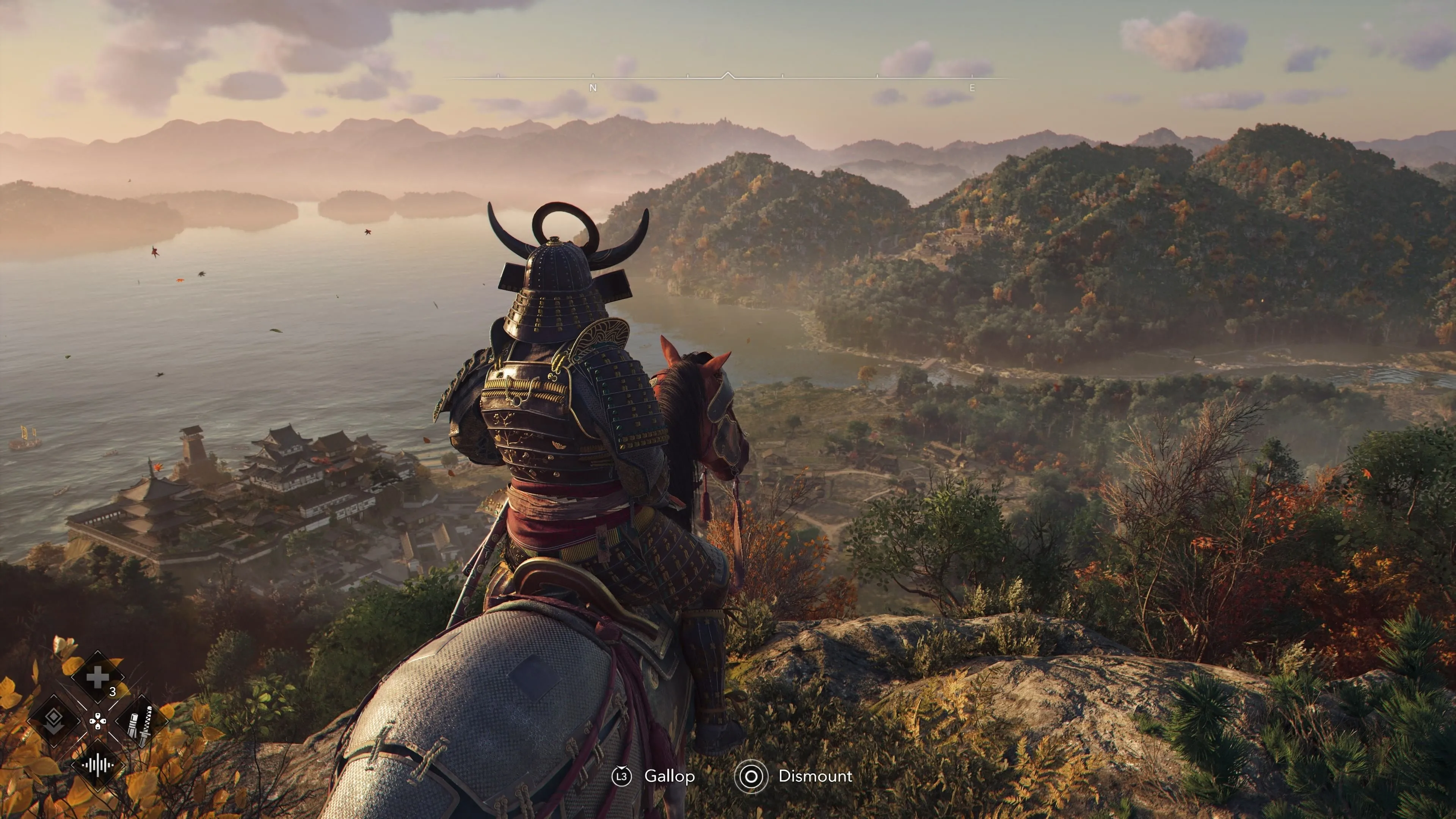 Bản đồ trong Assassin's Creed Shadows với giao diện phức tạp cần rõ ràng màu sắc