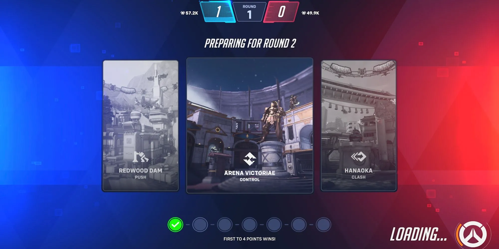 Bắt đầu hiệp đấu thứ 2 trong Stadium Overwatch 2