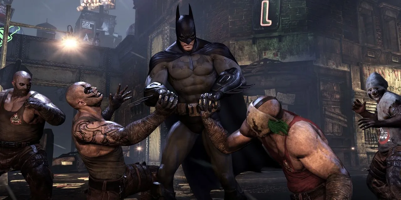 Batman phản công hai kẻ địch trong Batman: Arkham City