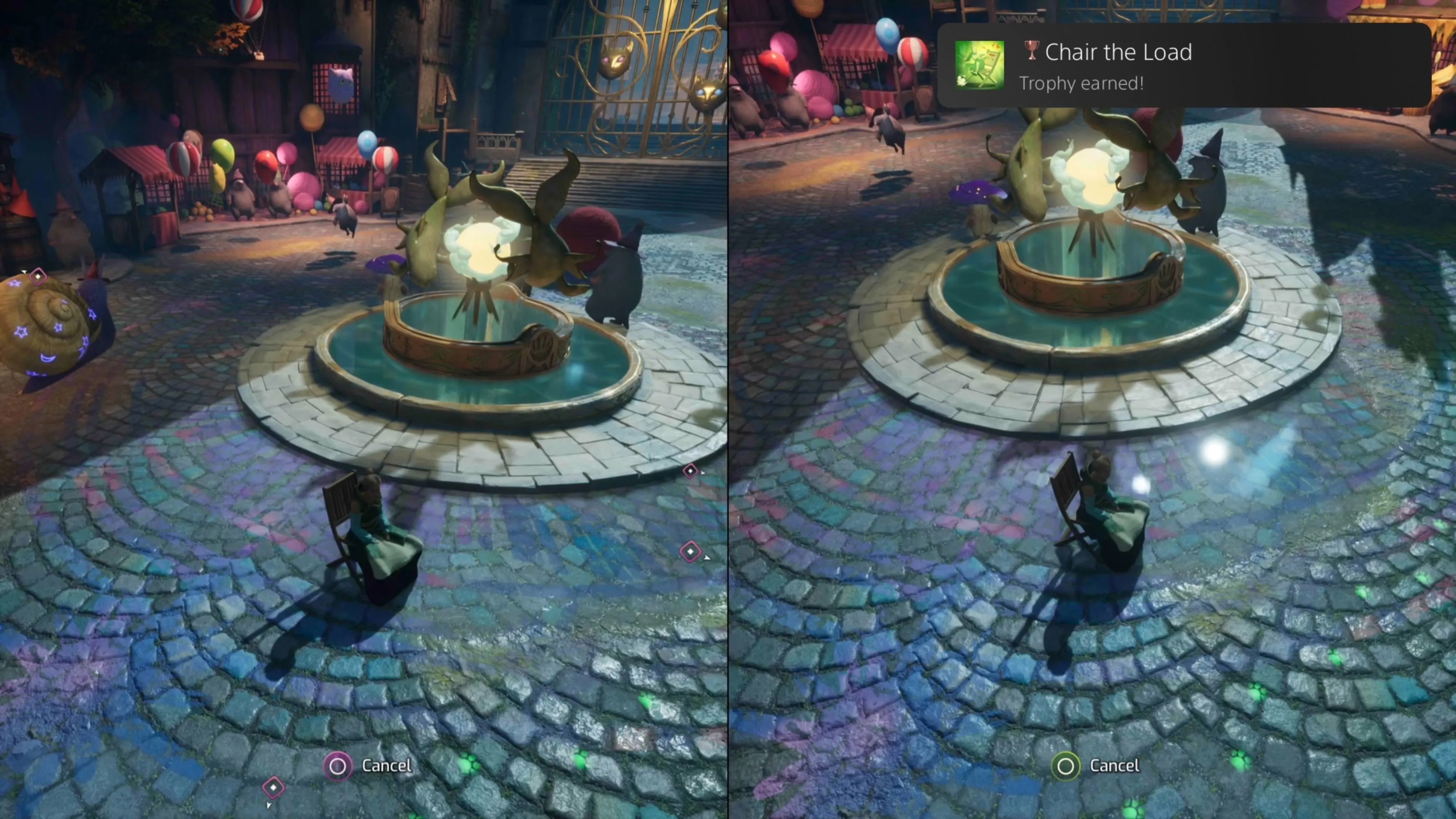 Biến nhân vật thành ghế để nhận Trophy Chair The Load ở Moon Market Split Fiction