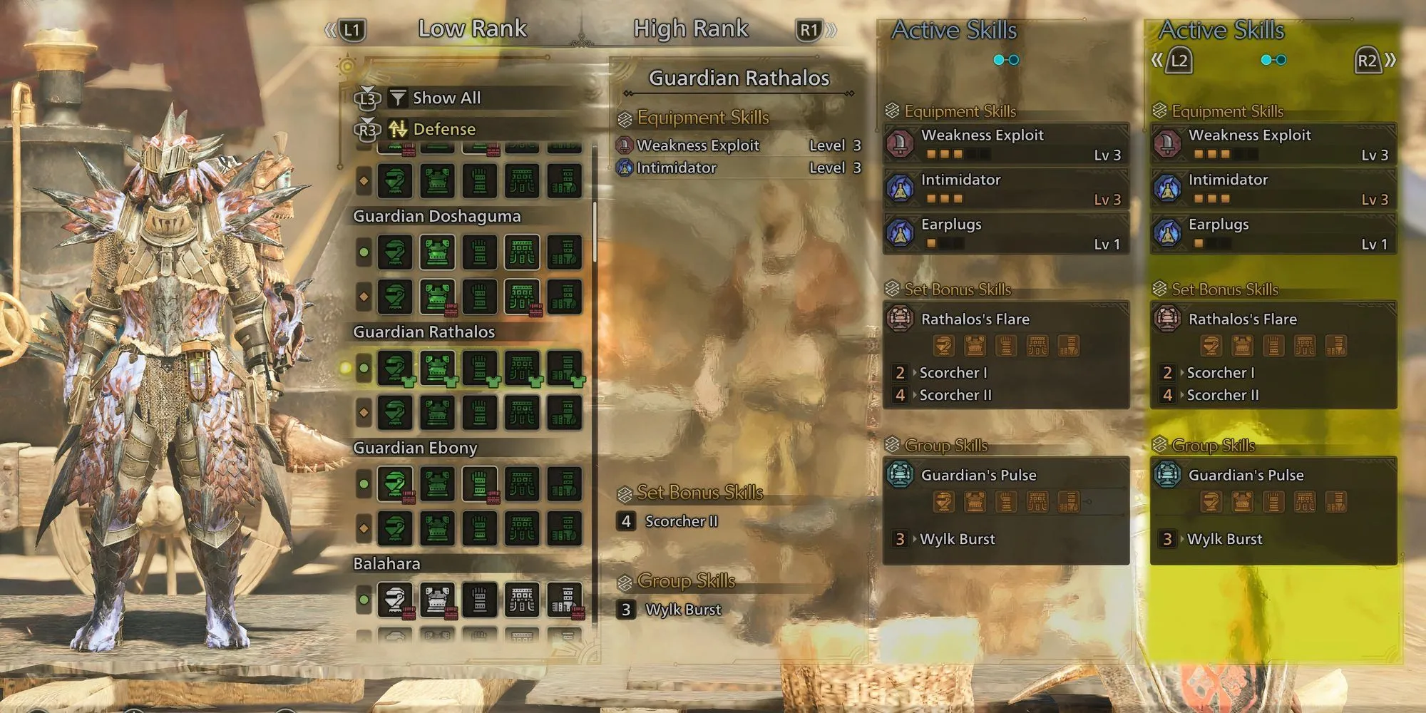 Bộ giáp Guardian Rathalos đề xuất cho build cung đầu game MHW Wilds