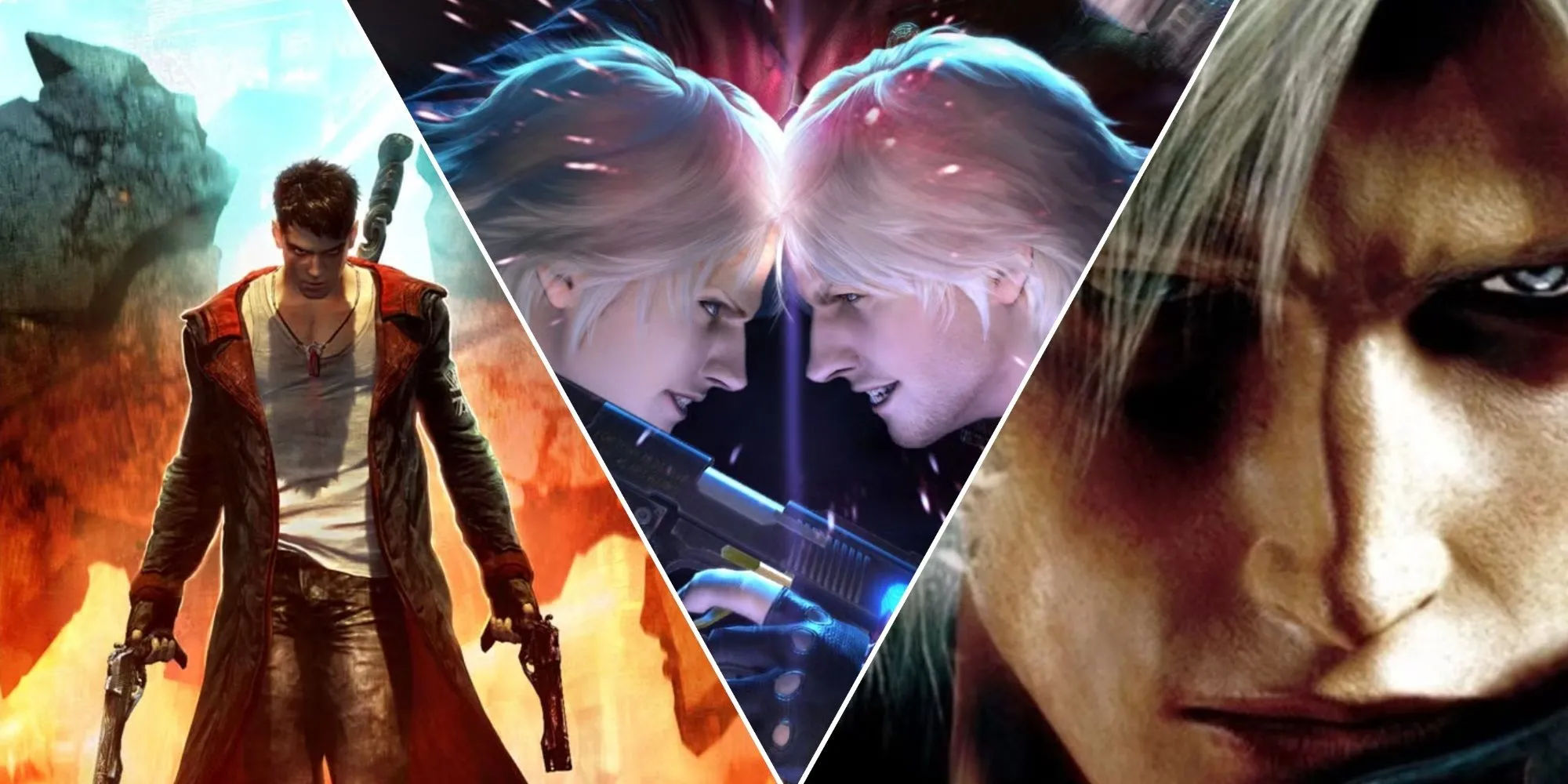 Bộ sưu tập ảnh các phiên bản Devil May Cry: DmC Devil May Cry, Devil May Cry 4 và Devil May Cry 2