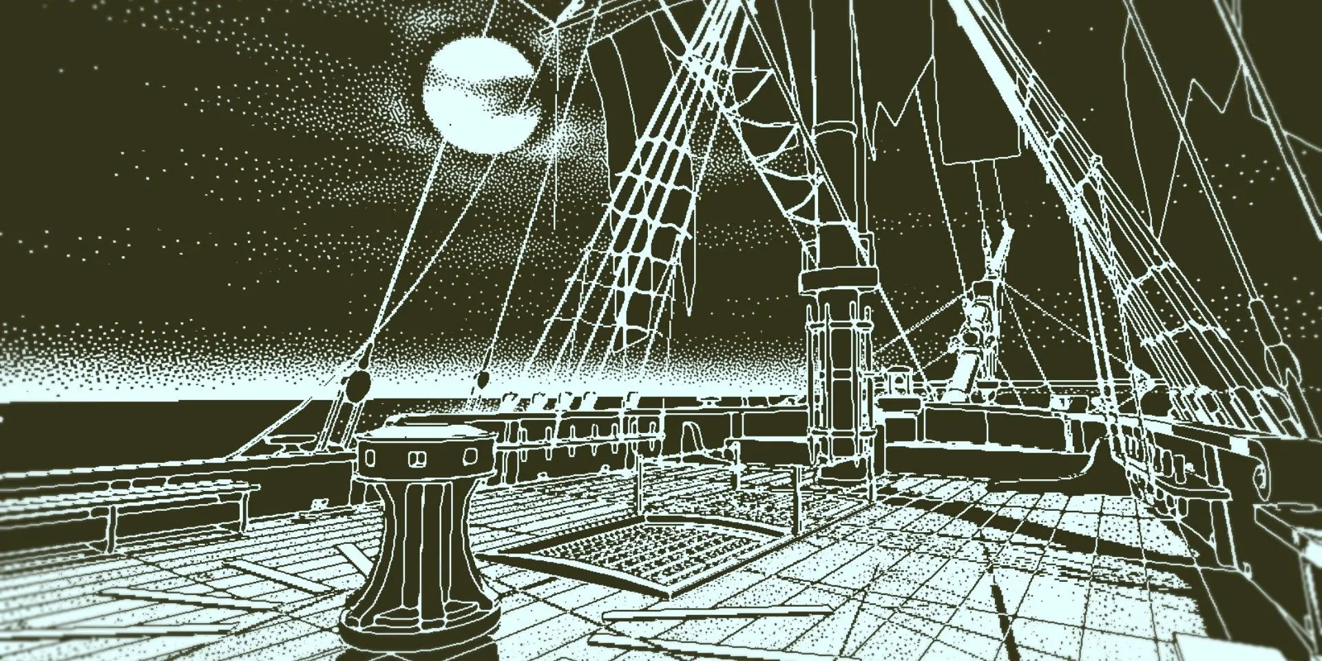 Boong tàu Obra Dinn với đồ họa monochrome độc đáo trong game