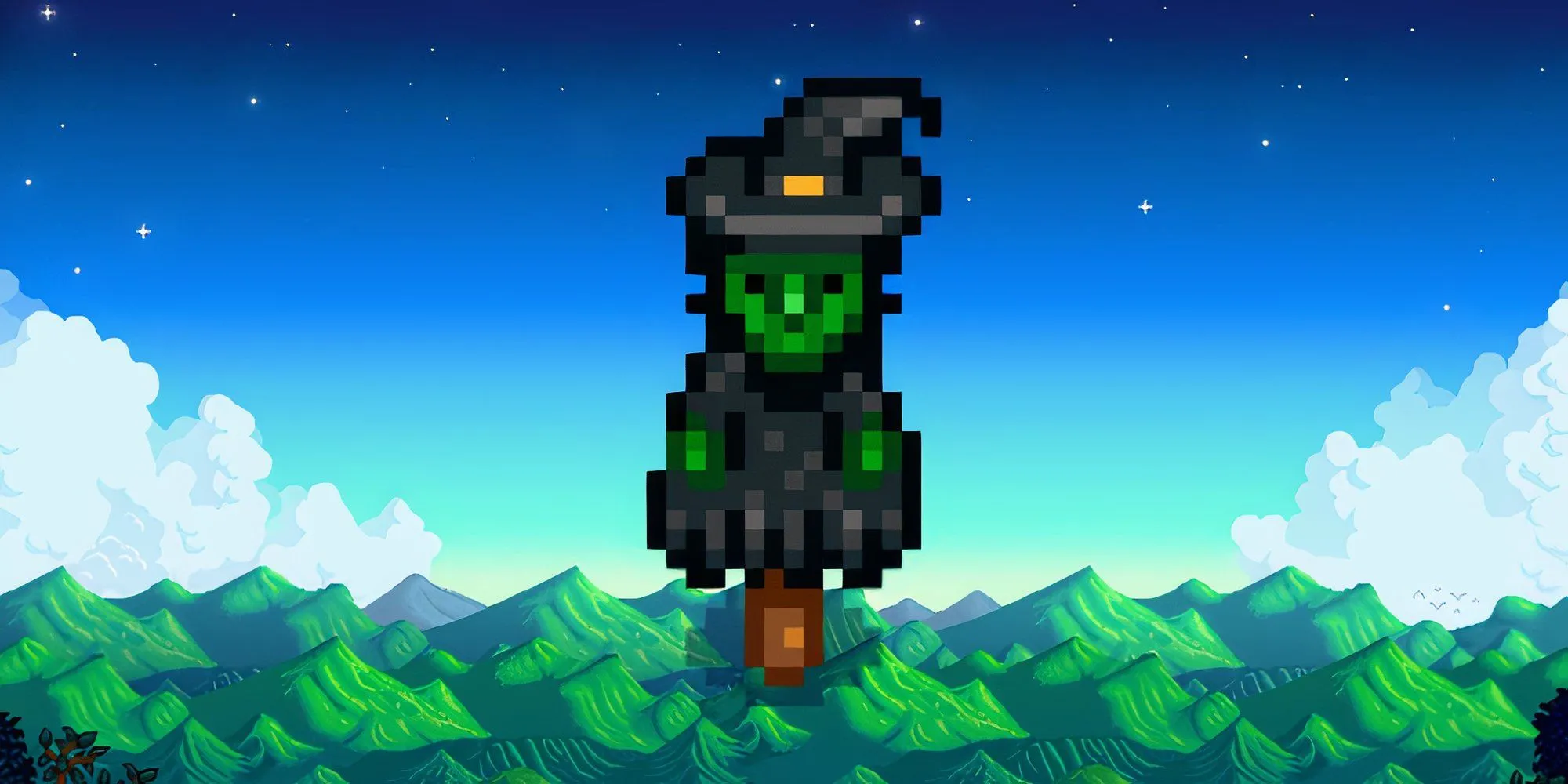 Bù nhìn Đặc biệt số 2 hình phù thủy tại lễ hội Spirit's Eve Stardew Valley