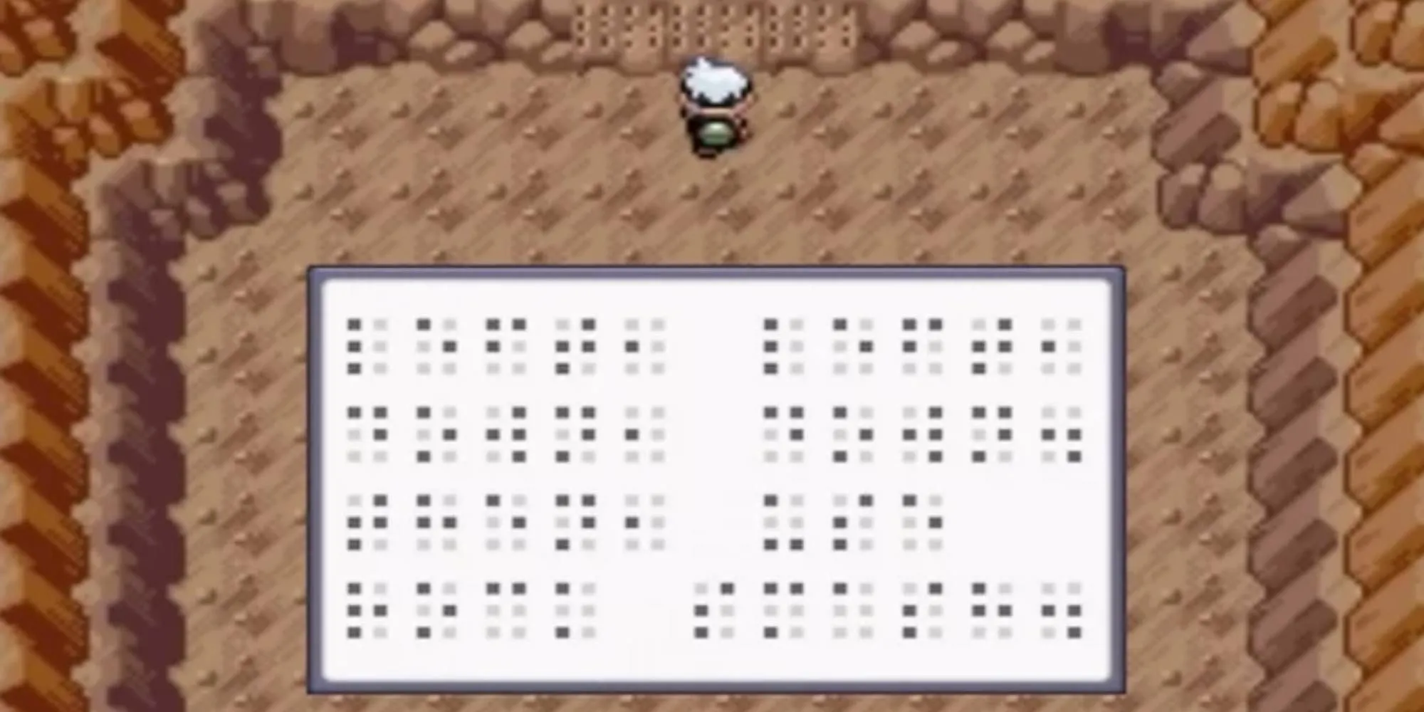 Bức tường chữ nổi Braille bí ẩn trong hang động game Pokemon Ruby