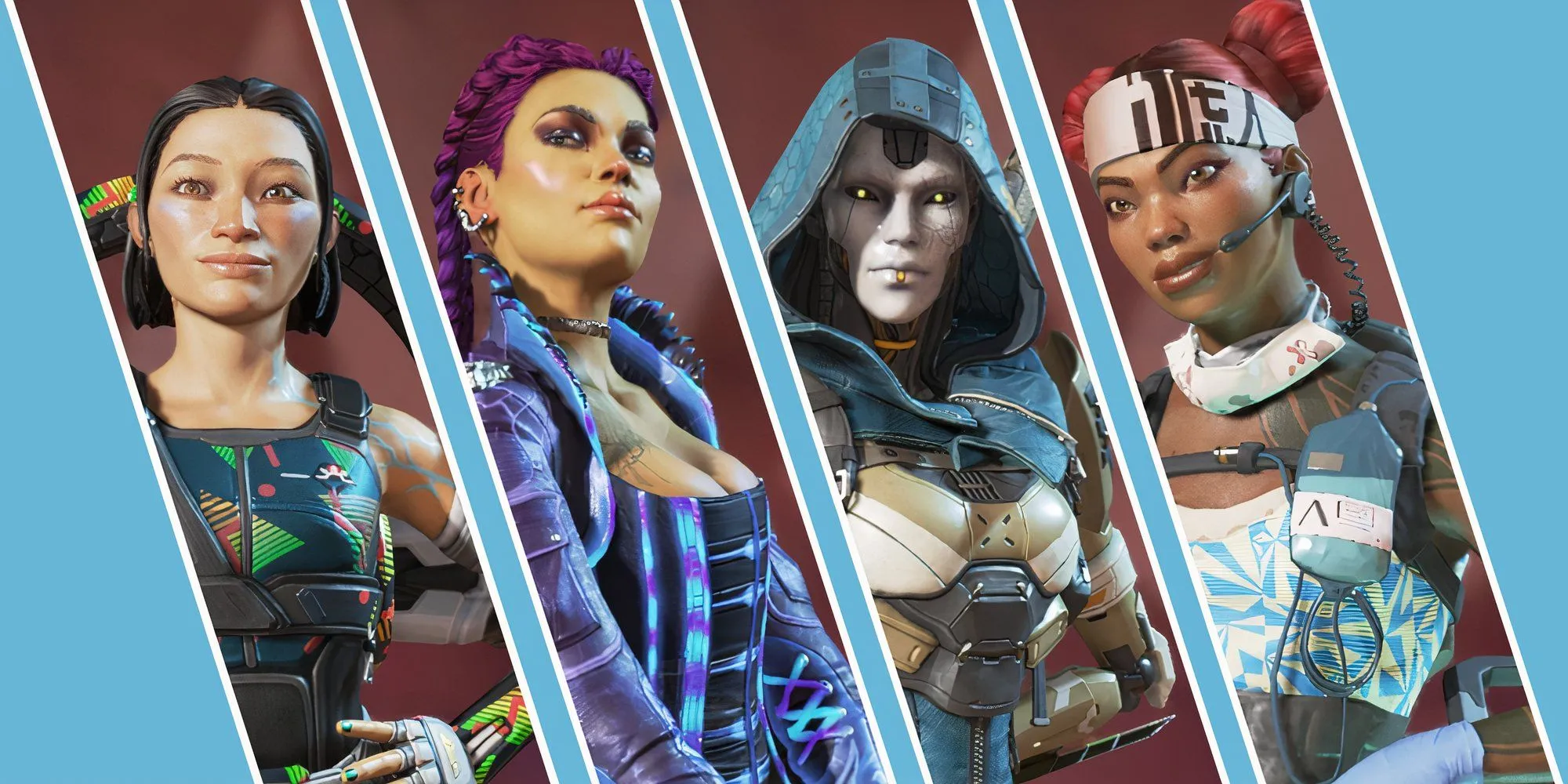 Các Legend phổ biến trong Apex Legends như Conduit, Loba, Ash, Lifeline