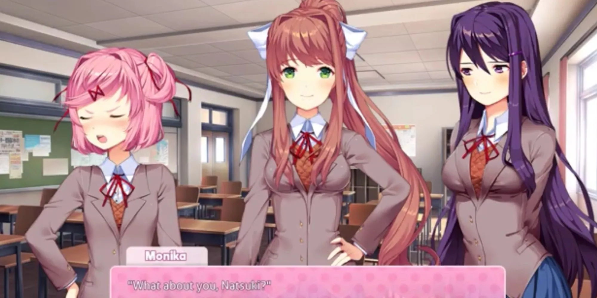 Các nhân vật nữ trong Doki Doki Literature Club!, game kinh dị visual novel.