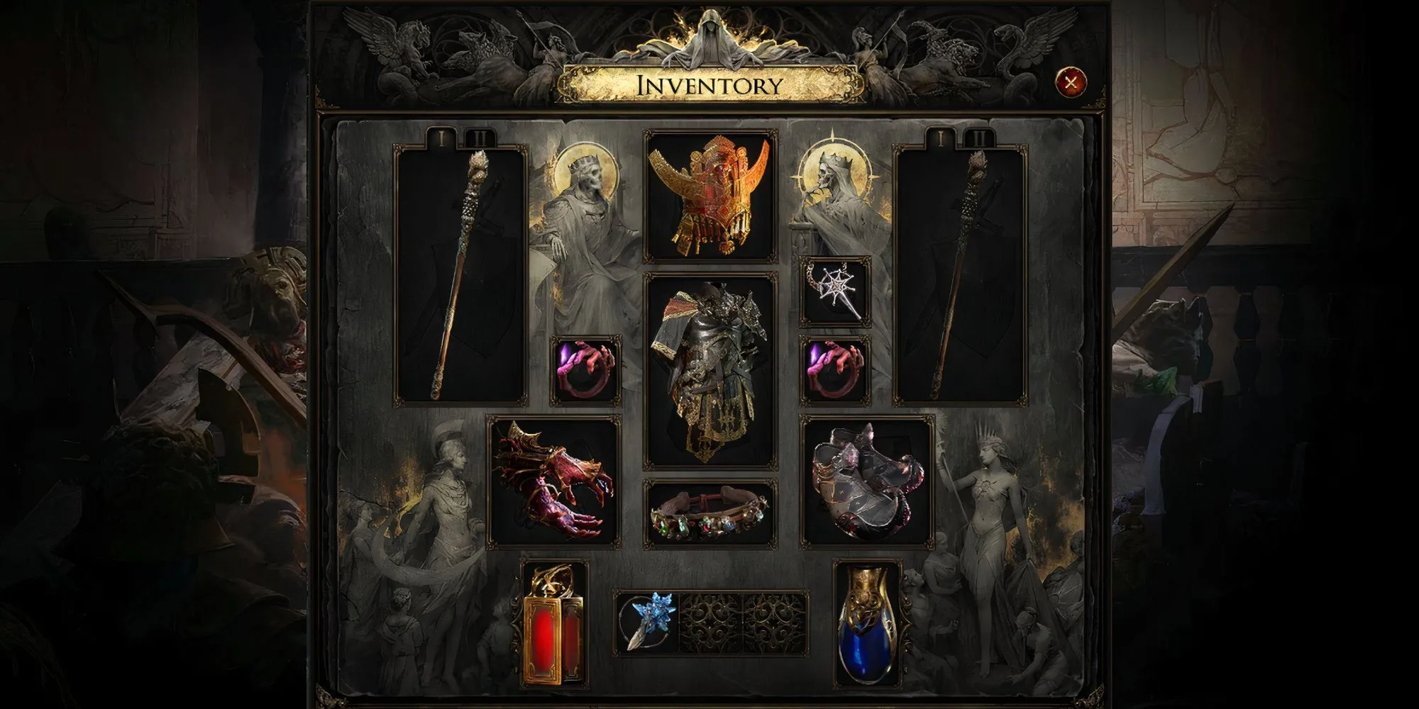 Các ô trang bị và vật phẩm cần thiết cho build Mercenary Stat Stacking trong Path of Exile 2.