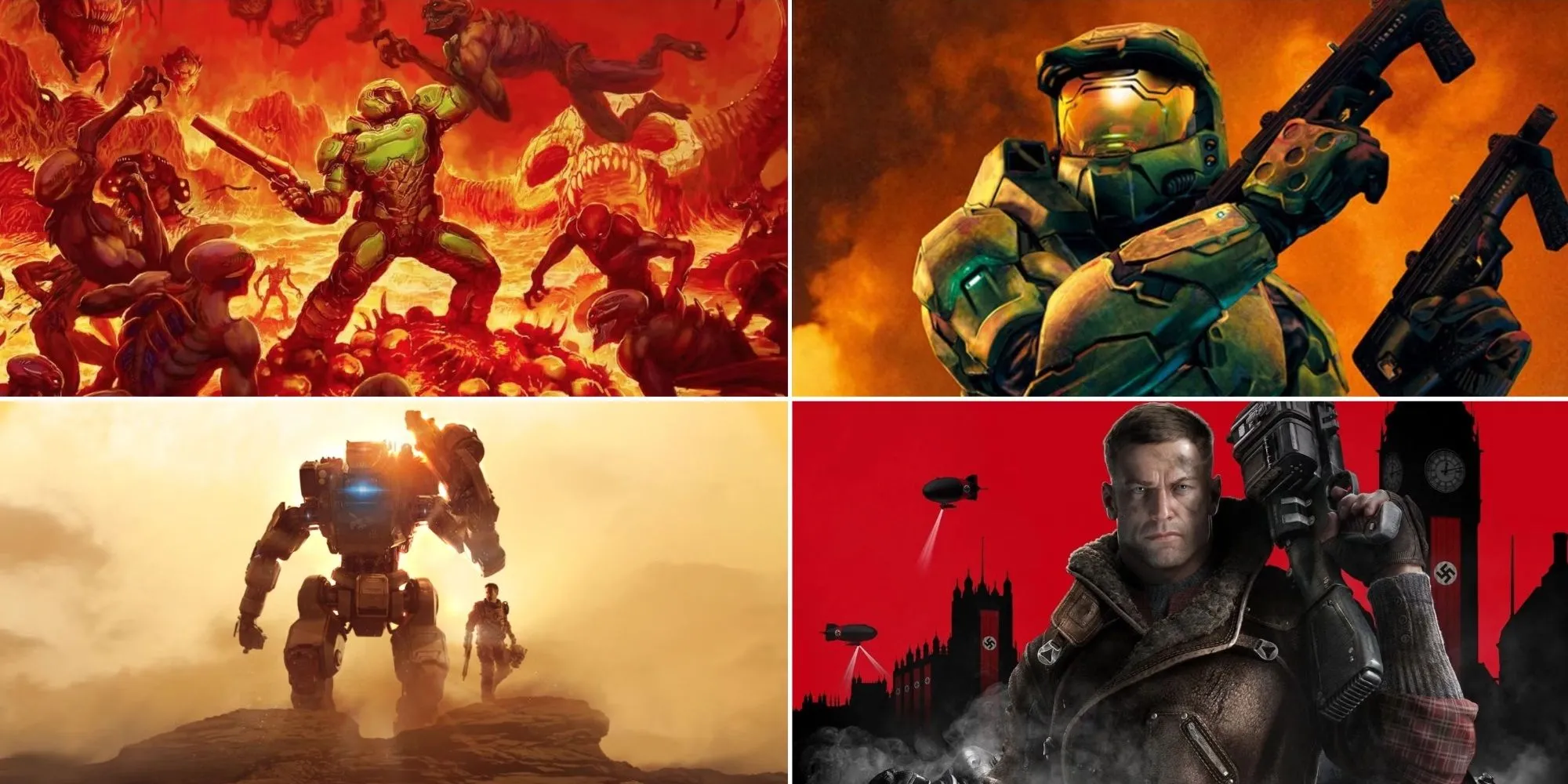 Các tựa game bắn súng góc nhìn thứ nhất (FPS) nổi bật, một thể loại thường thành công với cấu trúc tuyến tính.