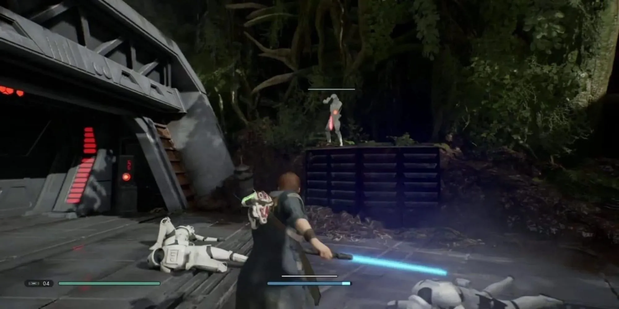 Cal Kestis chiến đấu với Stormtrooper trong Star Wars Jedi: Fallen Order