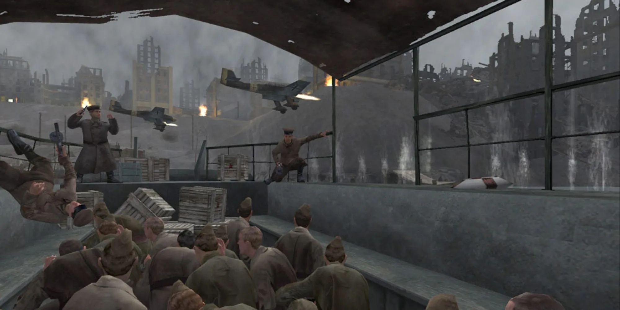 Cảnh chiến đấu trong game Call of Duty ra mắt năm 2003, tựa game FPS Thế chiến thứ 2 đặt nền móng cho series huyền thoại.