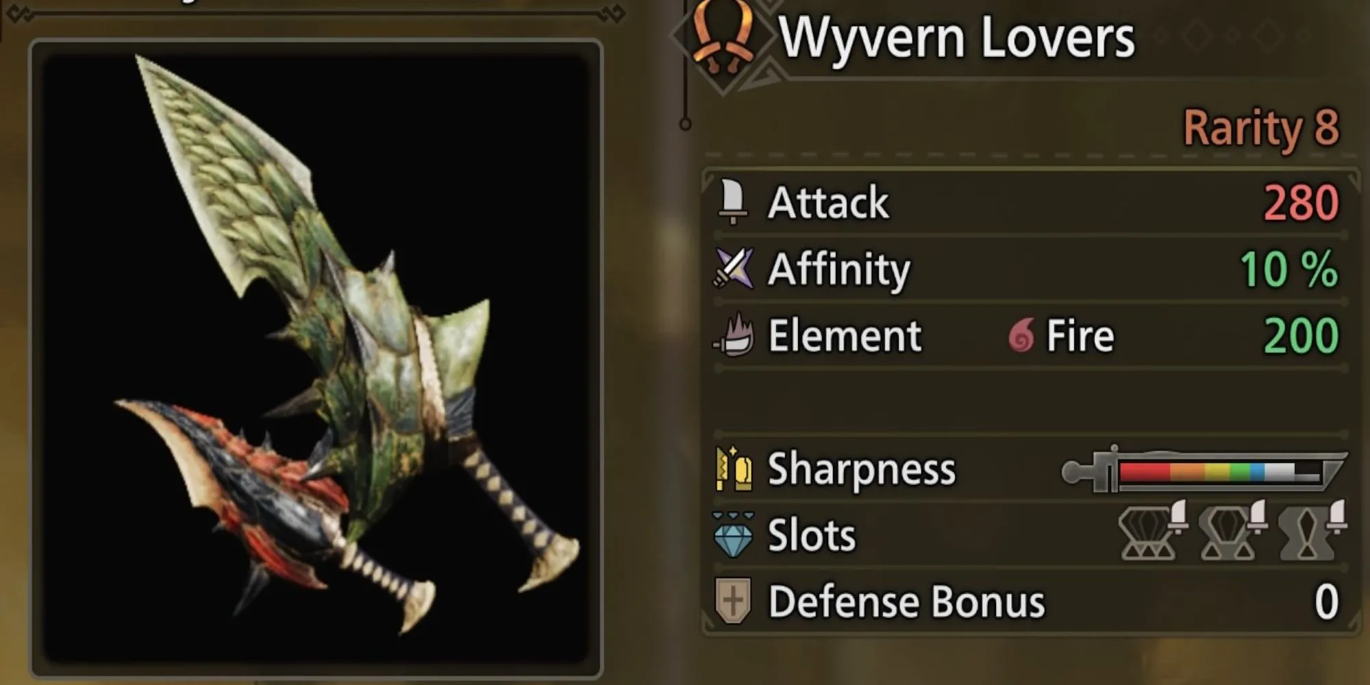 Cặp Song Đao Wyvern Lovers của Rathalos trong Monster Hunter Wilds với hiệu ứng lửa