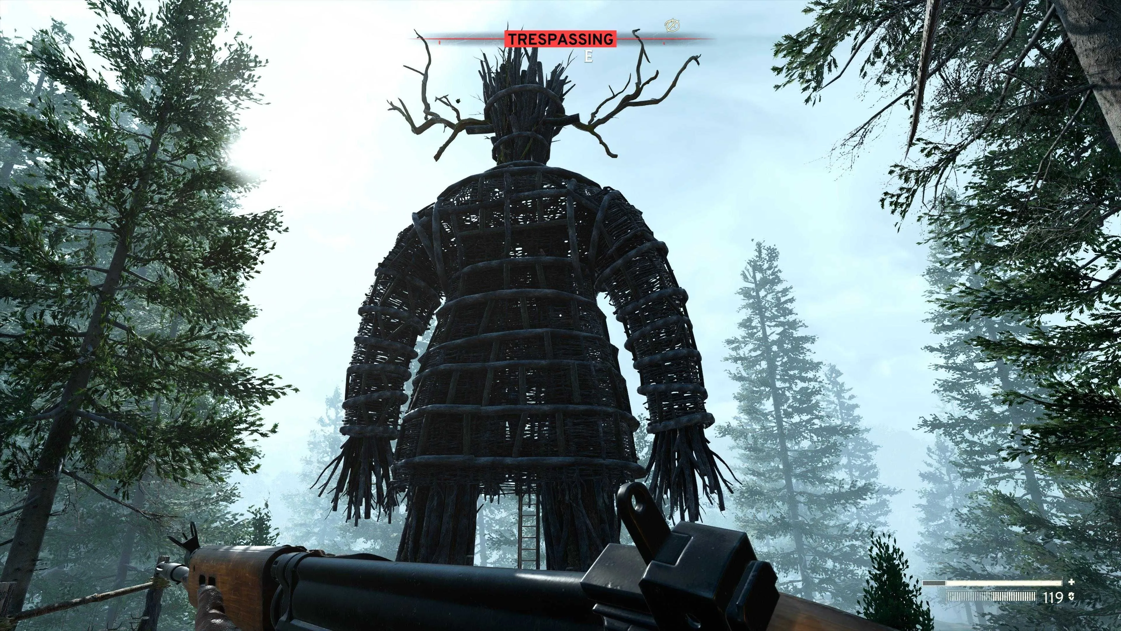 Cấu trúc Wicker Man biểu tượng trong thế giới hậu tận thế của Atomfall.