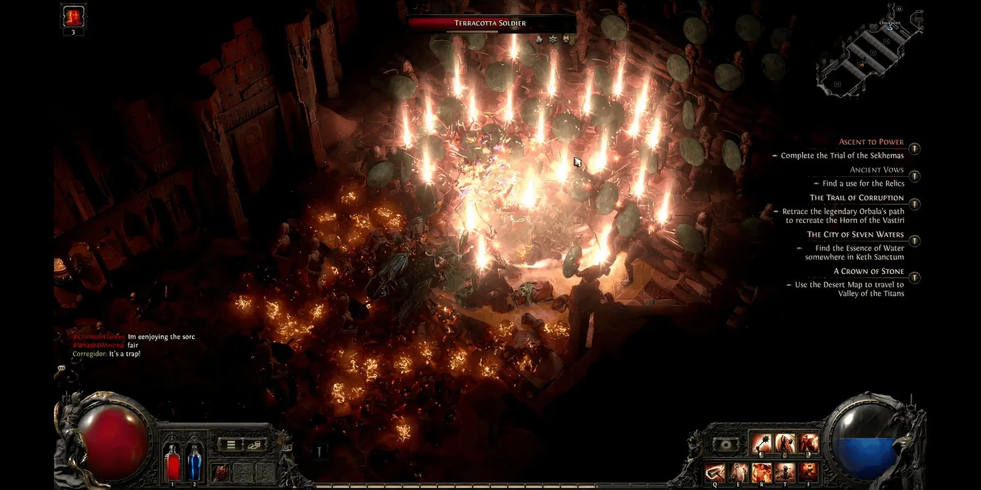 Chân dung nhân vật Warrior trong Path of Exile 2, đại diện cho build Sunder Totem Titan