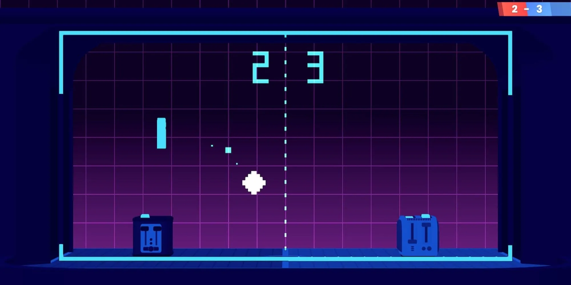 Chế độ Arcade trong game Toasterball, lấy cảm hứng từ Pong