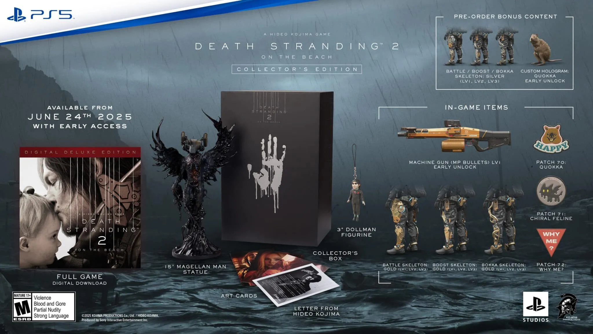 Death Stranding 2 ấn định ngày ra mắt 26/06/2025, hé lộ trailer mới 1 Chi tiết các vật phẩm trong phiên bản Death Stranding 2 Collector's Edition sắp ra mắt.