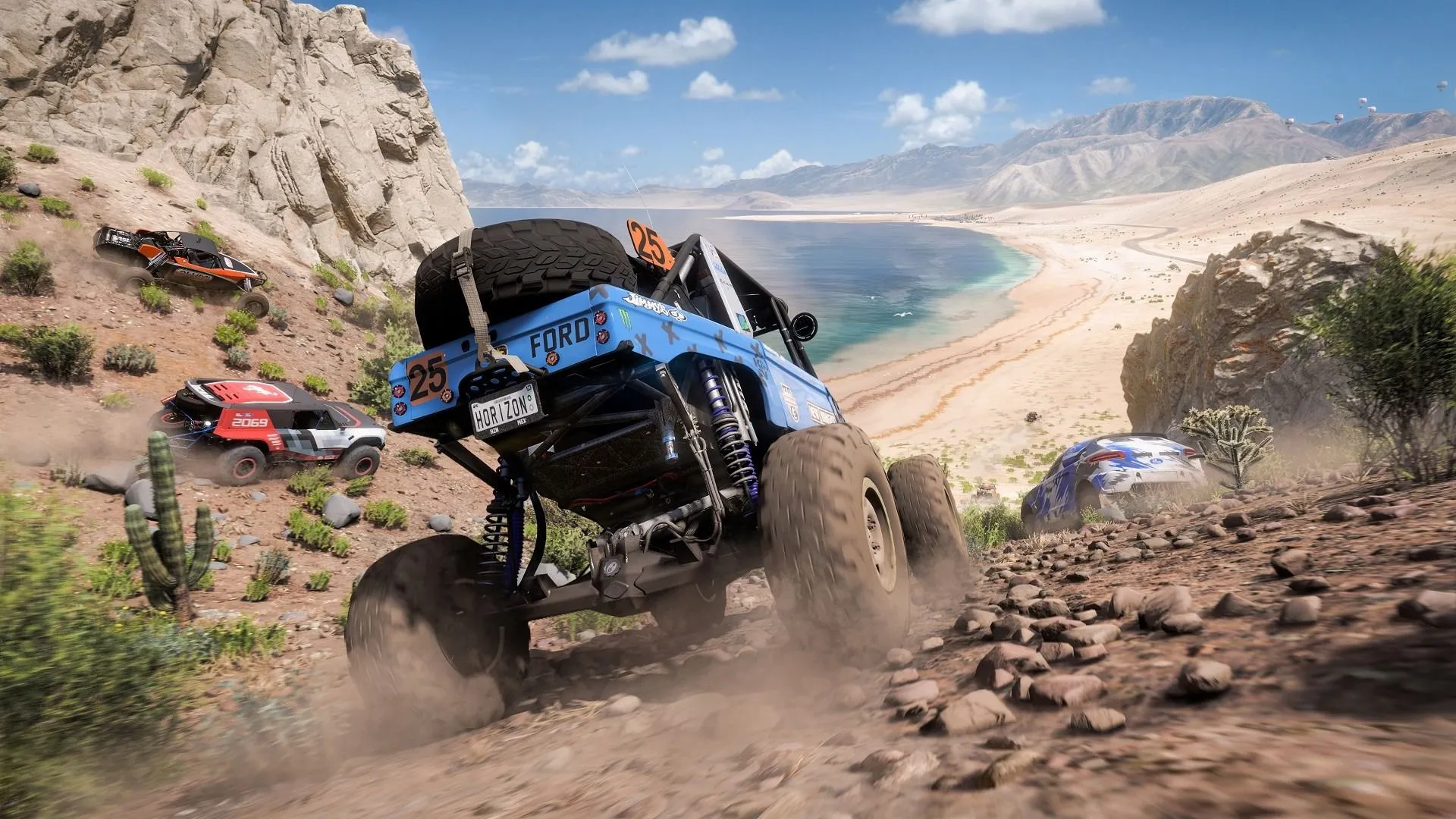 Chiếc Mercedes-AMG ONE màu xanh dương nổi bật trong game đua xe Forza Horizon 5