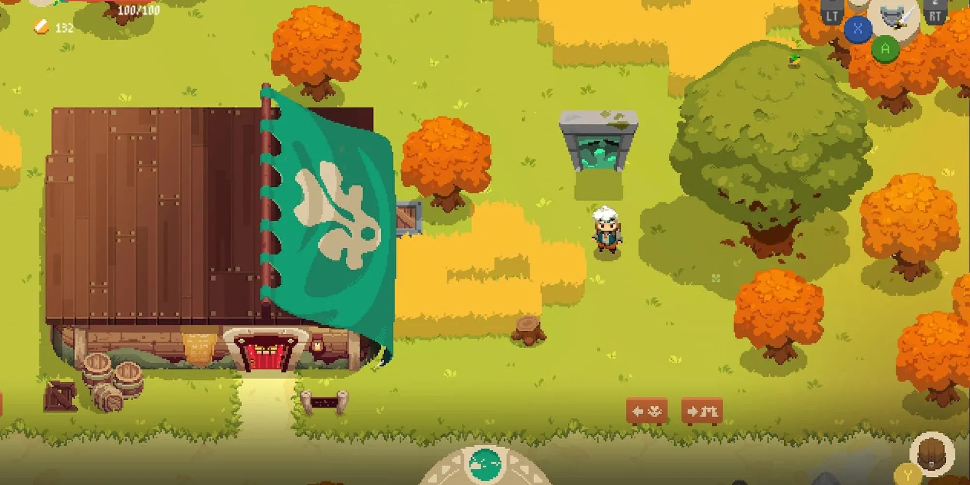 Cửa hàng và cổng vào hầm ngục trong game Moonlighter