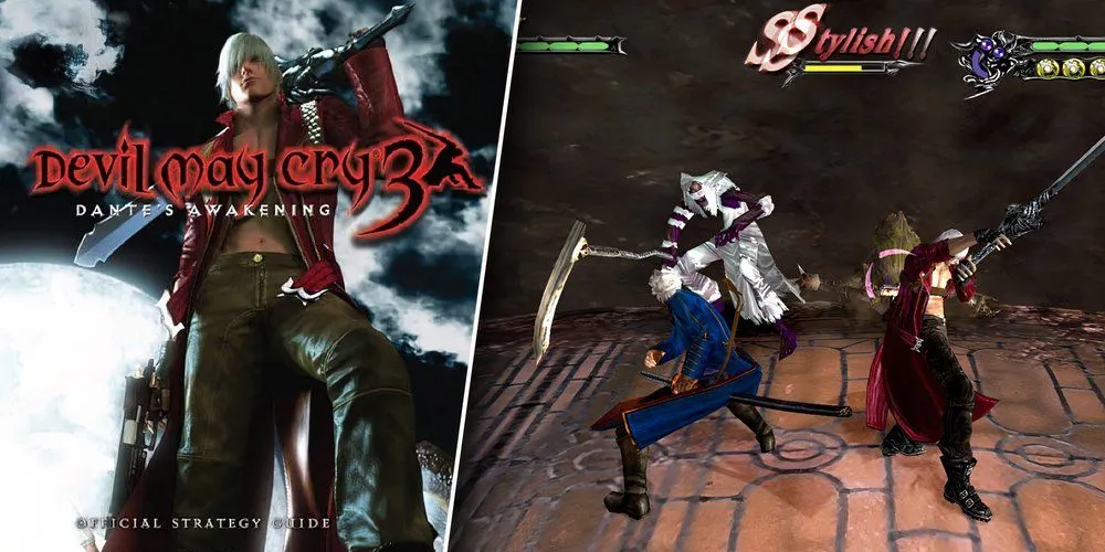 Dante chiến đấu trong Devil May Cry 3: Dante's Awakening trên PS2