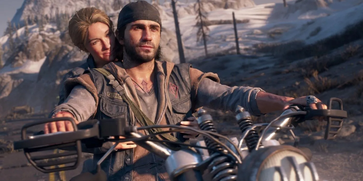 Deacon St. John và Sarah Whitaker trên mô tô khám phá thế giới Days Gone Remastered đầy nguy hiểm.