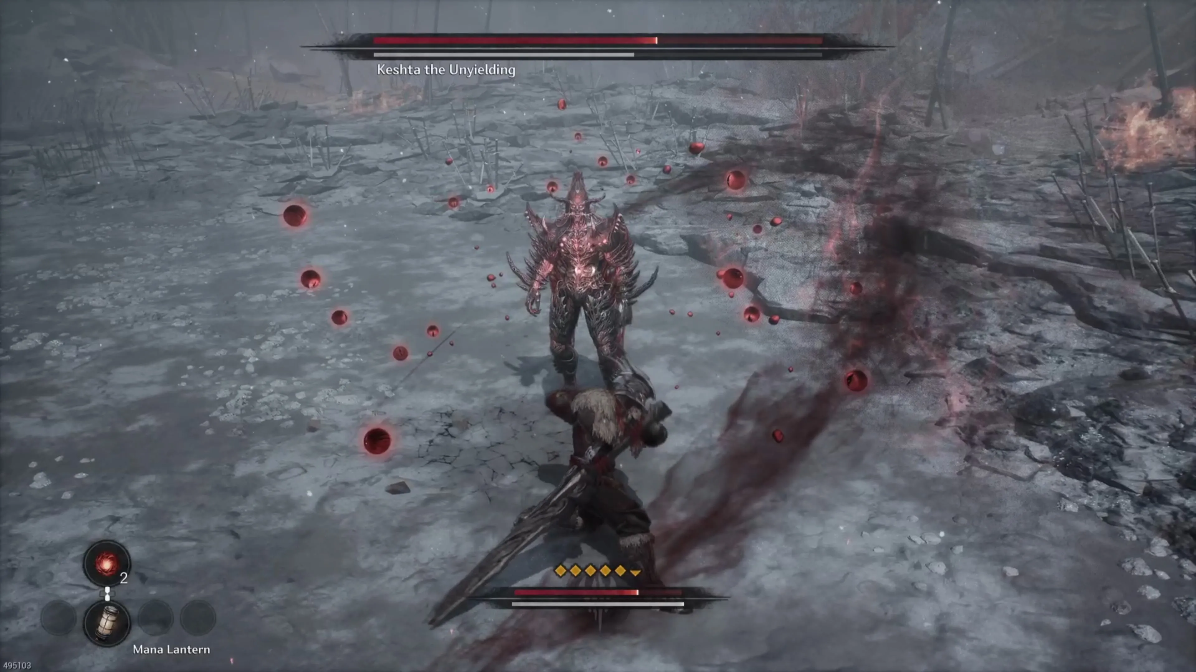 Đối đầu với Keshta The Unyielding, boss có bộ kỹ năng tương đồng Blade Phantom trong The First Berserker Khazan