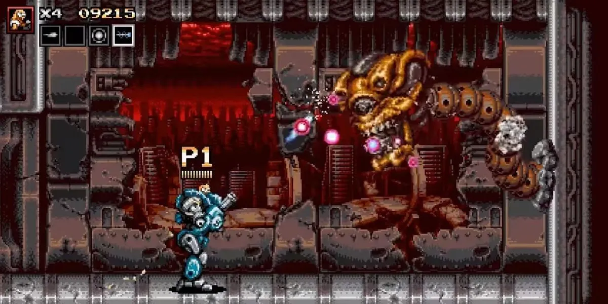 Gameplay Blazing Chrome với cảnh lái xe trên không