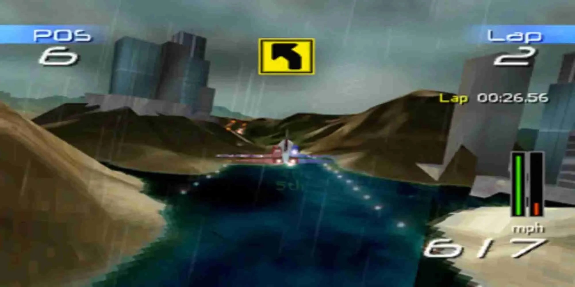 Gameplay đua máy bay N.GEN Racing trên PS1 với các cổng tăng tốc