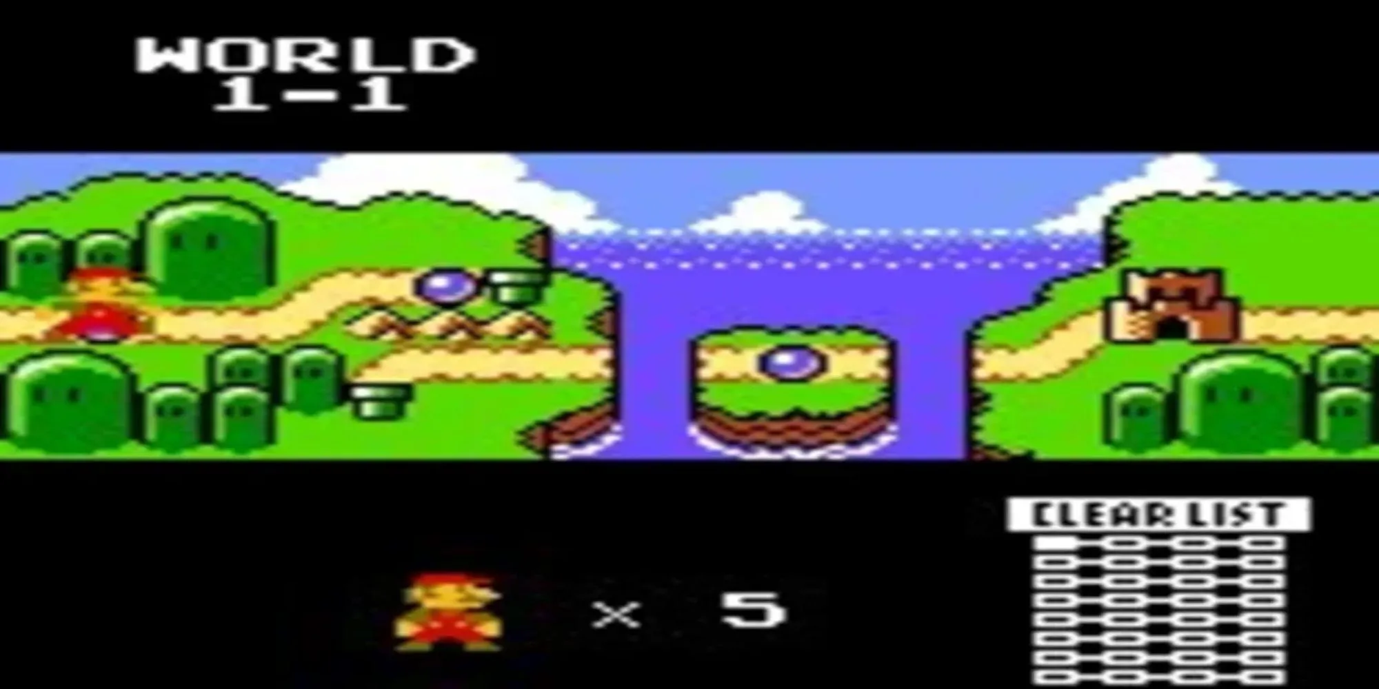 Gameplay Mario nhảy trên các khối gạch trong Super Mario Bros Deluxe GBC