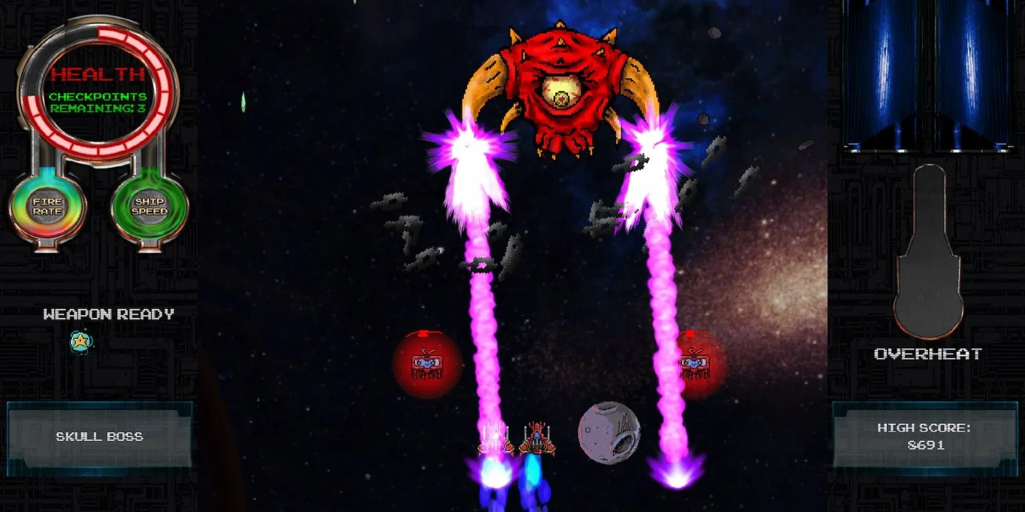 Gameplay trong Galagan's Island: Reprymian Rising, game bắn súng phong cách arcade