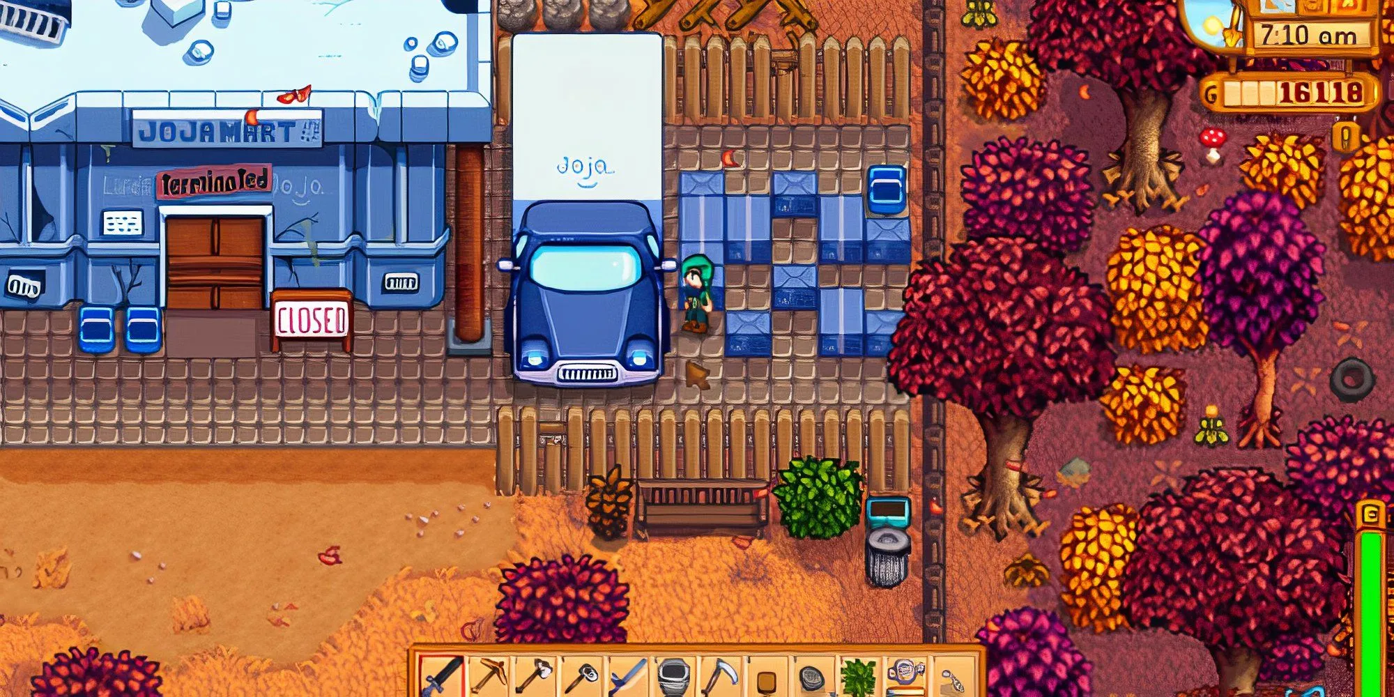 Gian hàng của tập đoàn Joja Co. trong game Stardew Valley