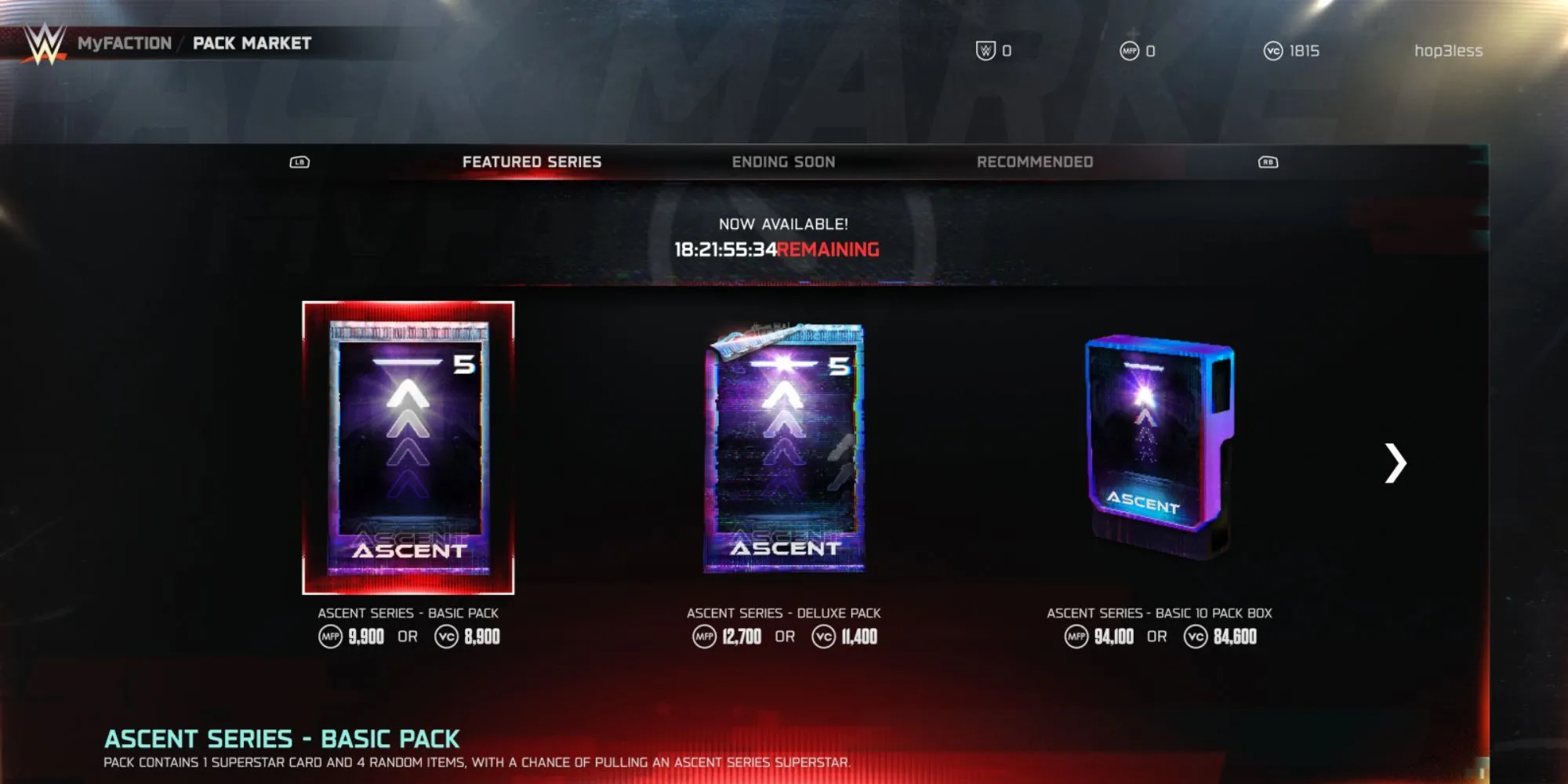 Giao diện chính của chế độ MyFACTION trong WWE 2K25