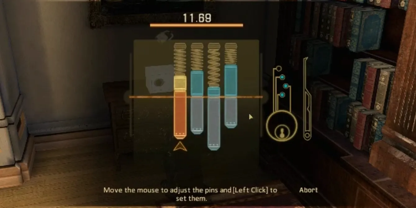 Giao diện mini-game bẻ khóa hiện đại trong Alpha Protocol