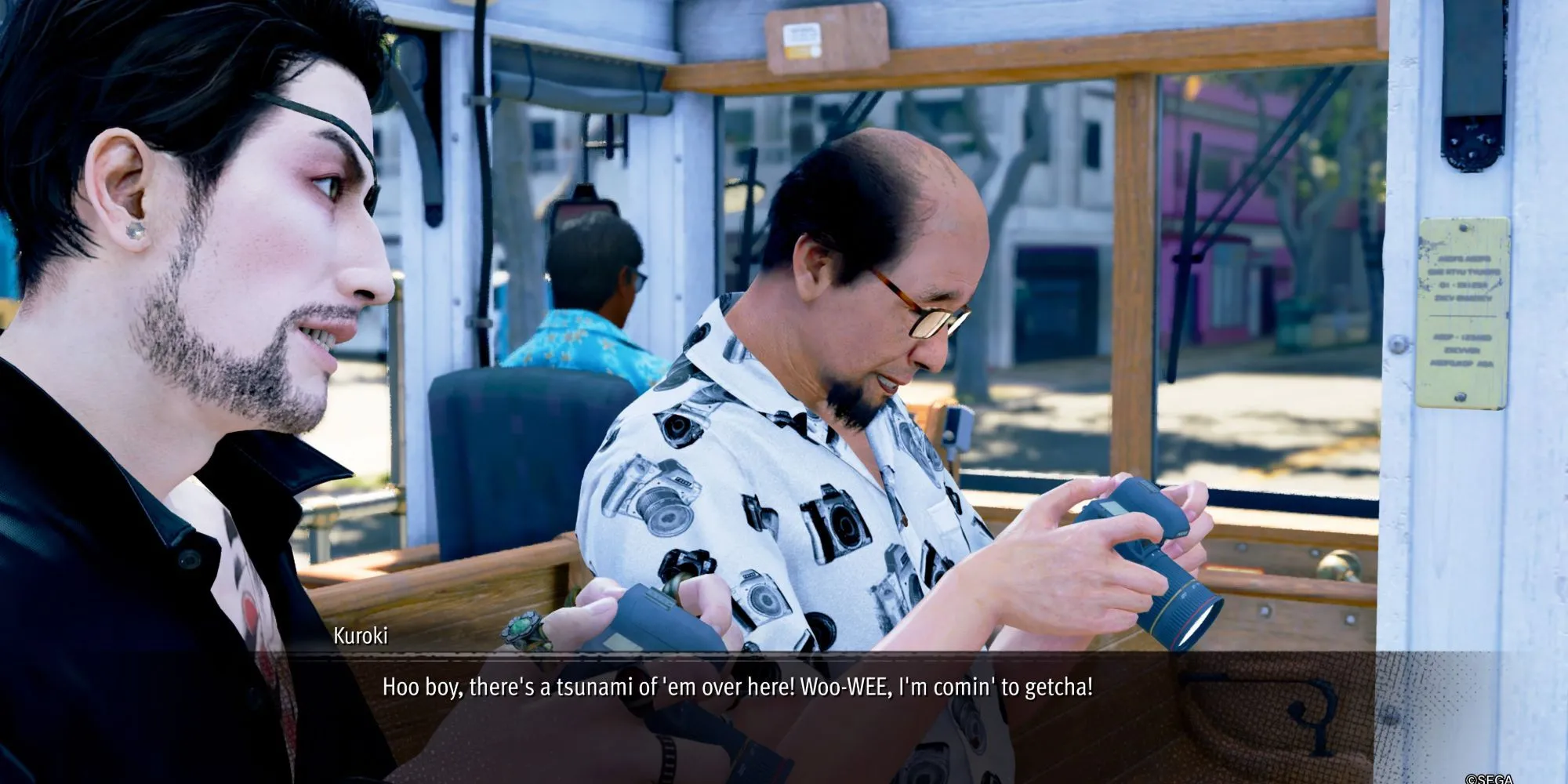 Giao diện minigame Sicko Snap, người chơi ngắm chụp một Papillon Boy đang tạo dáng kỳ quặc.