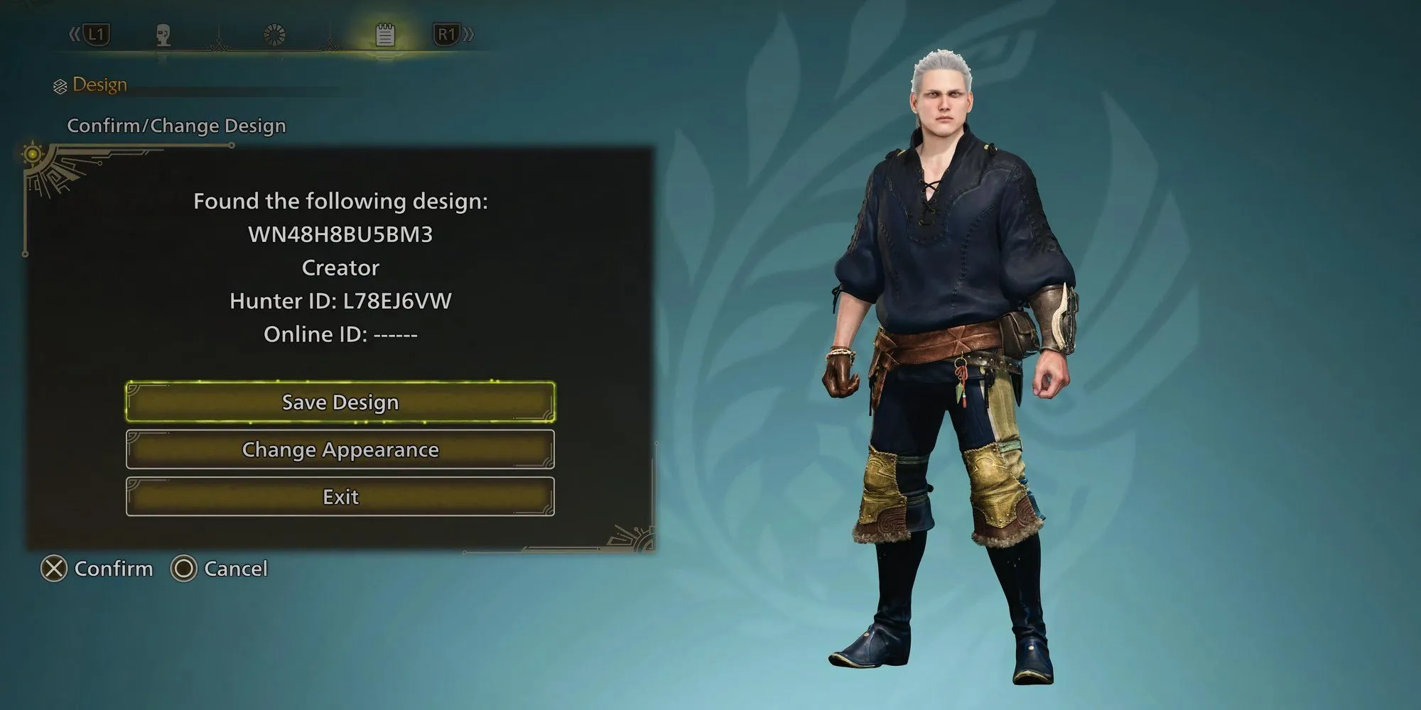Giao diện tạo và chỉnh sửa ngoại hình thợ săn trong Monster Hunter Wilds