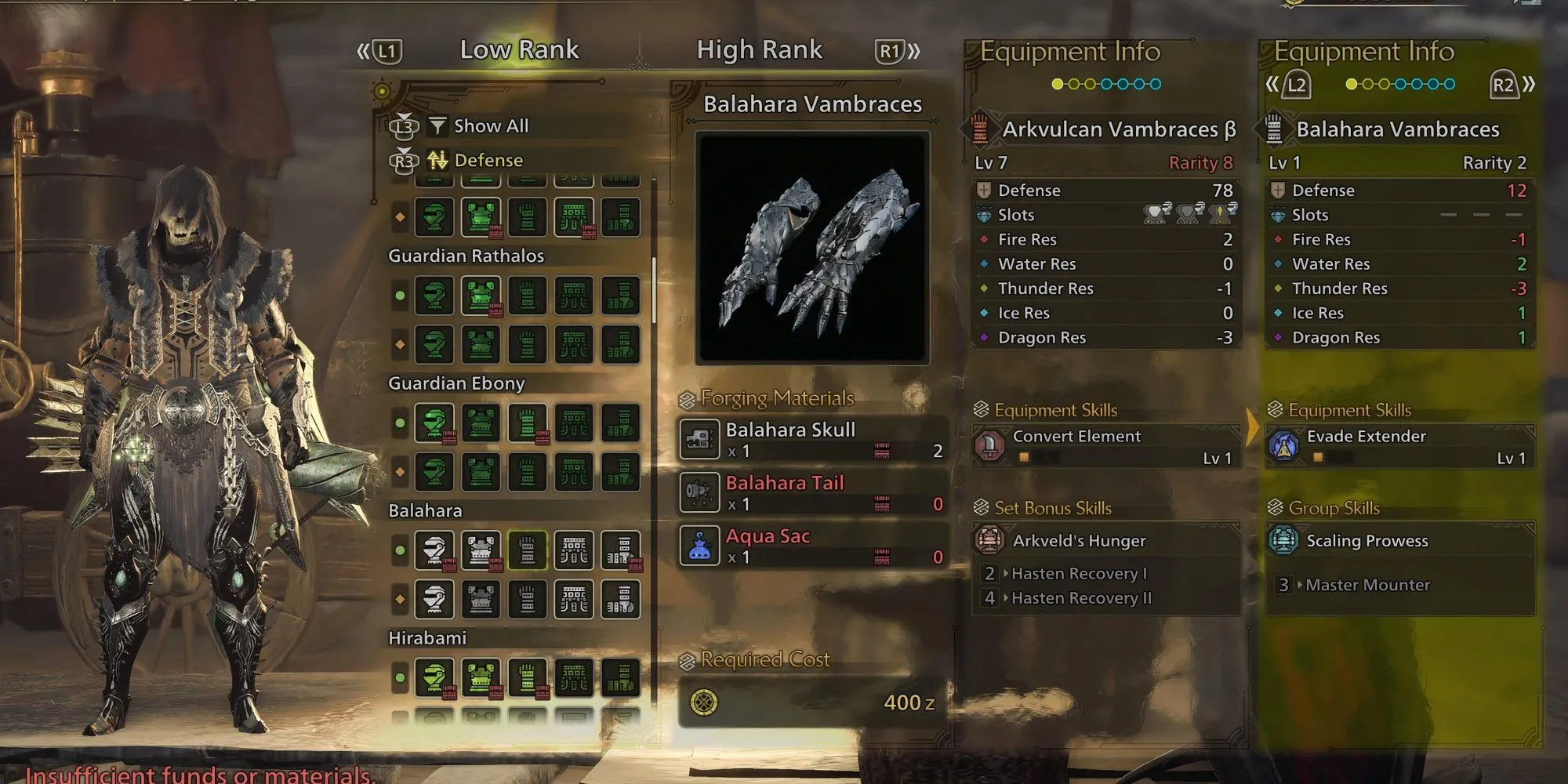 Giáp tay Balahara Vambraces chế tạo từ Aqua Sac Monster Hunter Wilds