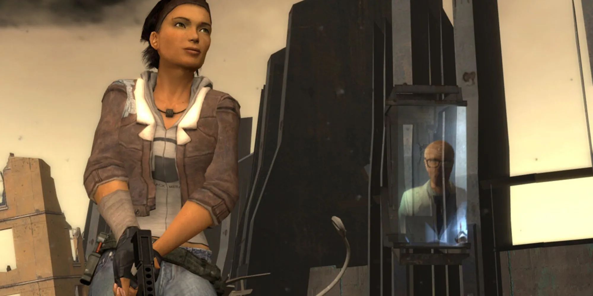 Gordon Freeman với khẩu Gravity Gun trong Half-Life 2 (2004), tựa game FPS được đánh giá là một trong những game hay nhất lịch sử, nổi bật với engine vật lý và cách kể chuyện.