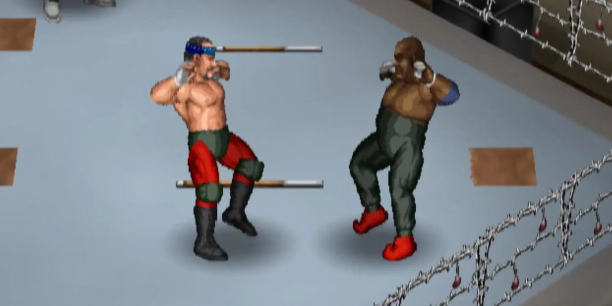 Hai đô vật chuẩn bị giao đấu trong Fire Pro Wrestling Returns