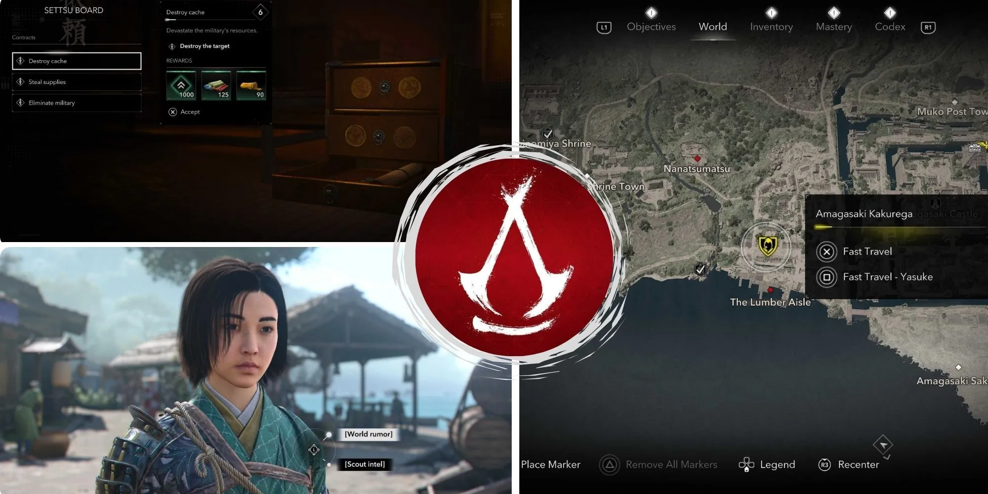 Hai nhân vật chính Naoe và Yasuke trong Assassin's Creed Shadows