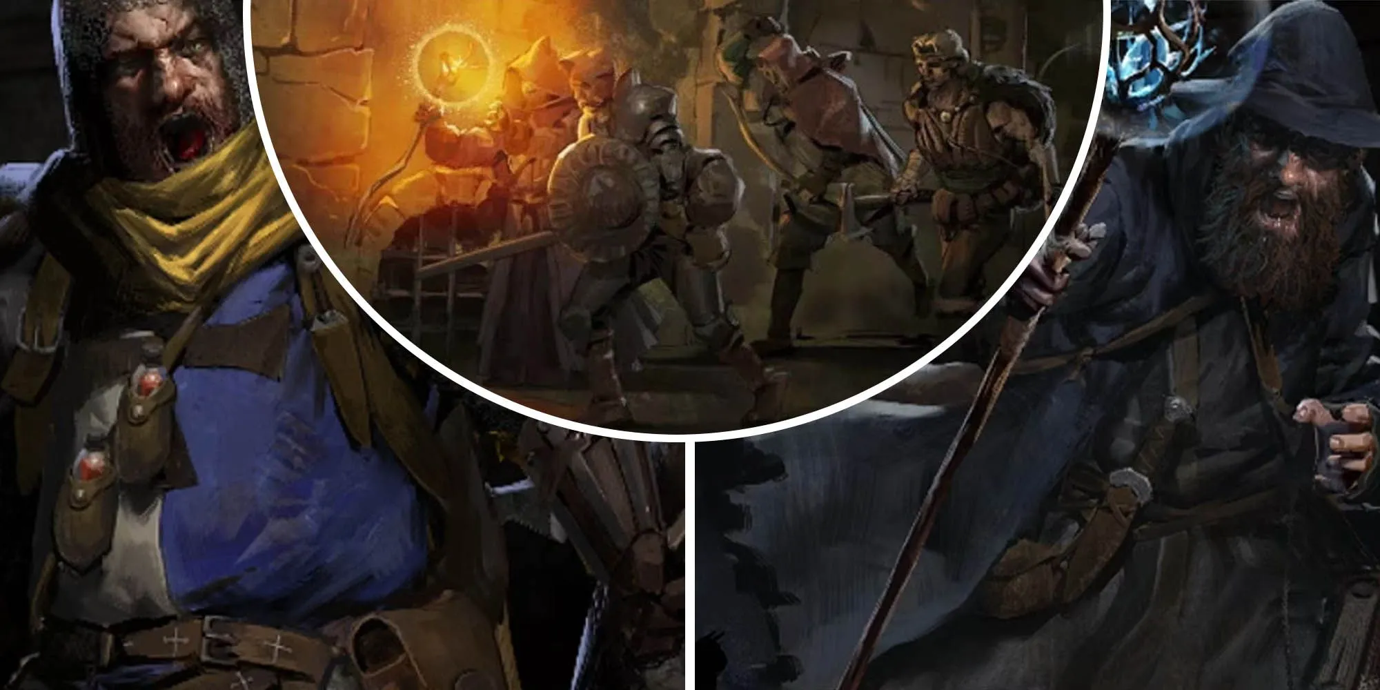 Hai nhân vật Cleric và Wizard trong game Dark and Darker chuẩn bị cho cuộc phiêu lưu